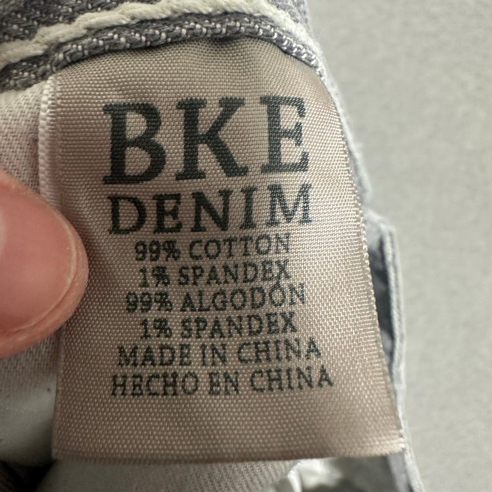 BKE Derek Straight Mens Gray Distressed Jeans 33R ABM12037 Thick Stitch - Picture 7 of 16